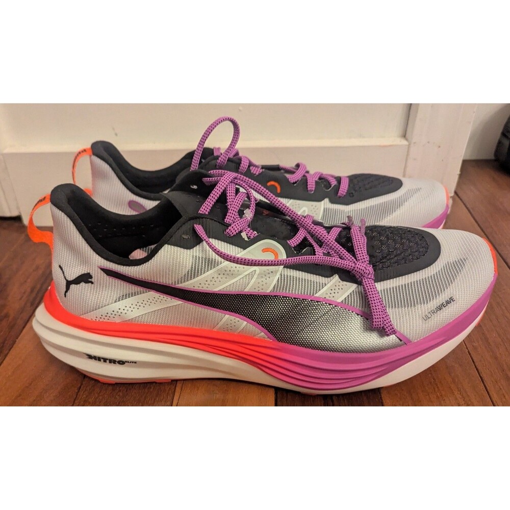 PUMA Deviate Nitro Elite Size 12 Men’s White Red Trail Running Shoes New